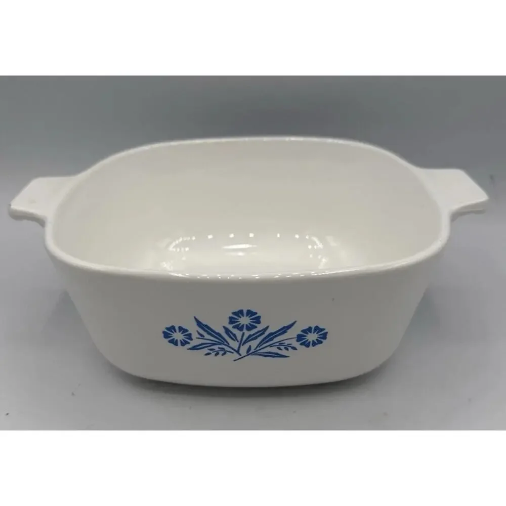 CorningWare Blue Cornflower 1 Qt & 1.5 Qt Casserole Dishes No Lids Set 2
